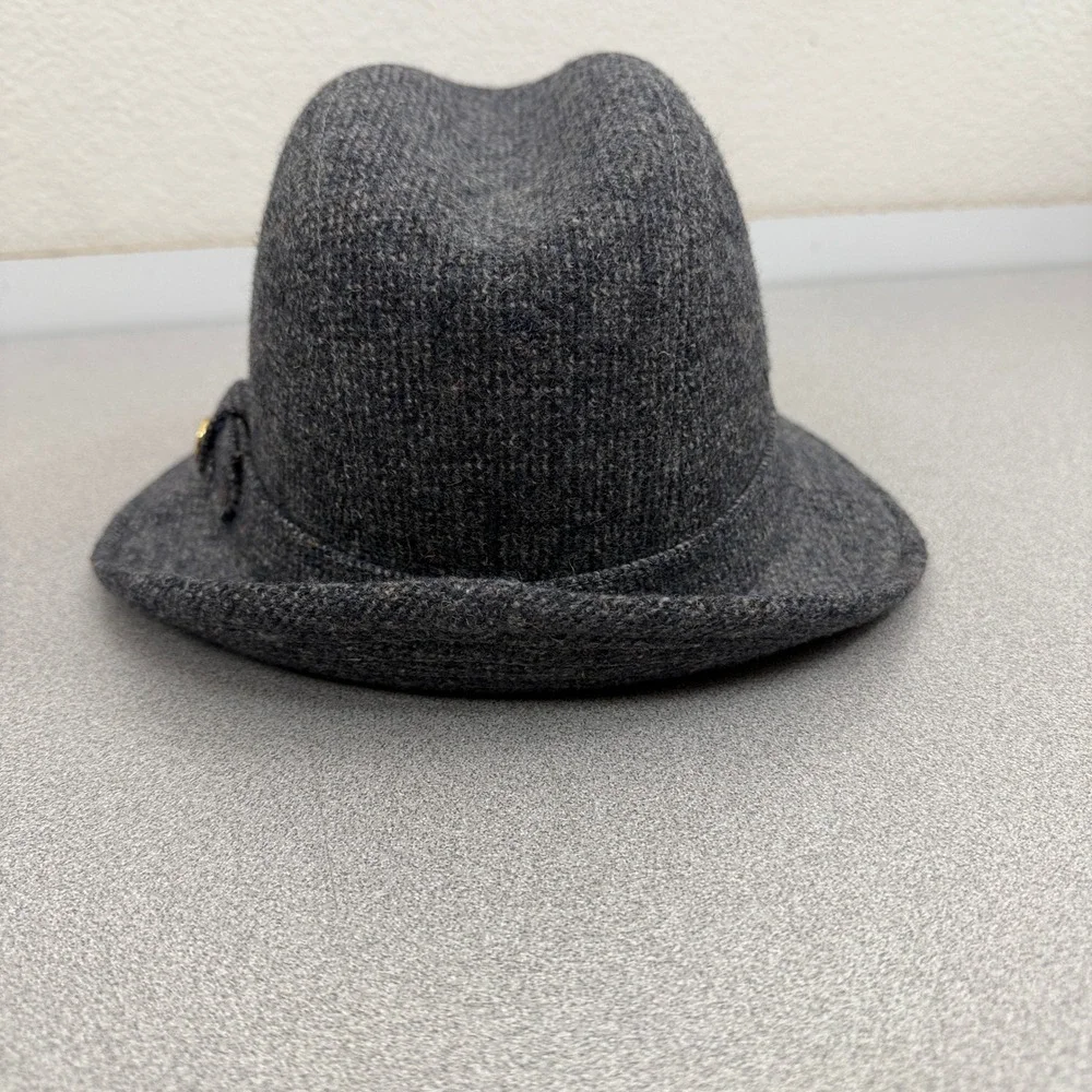 Pendleton Hat Mens 7 Grey Tweed Wool Fedora Trillby Vintage Made in USA Union